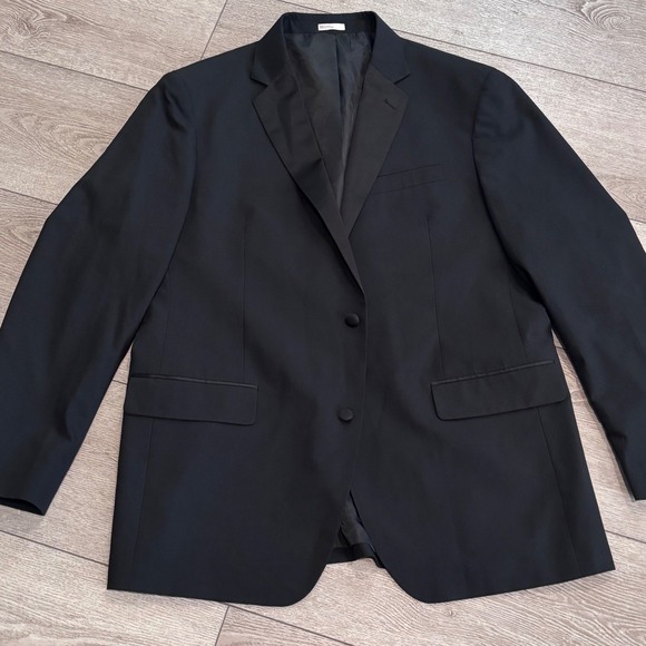 Nordstrom Rack Other - Nordstrom Rack Tuxedo Blazer Mens 48L Black Trim Fit Satin Lapel Formal Jacket